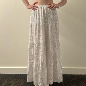 Brandy Melville long white floral skirt